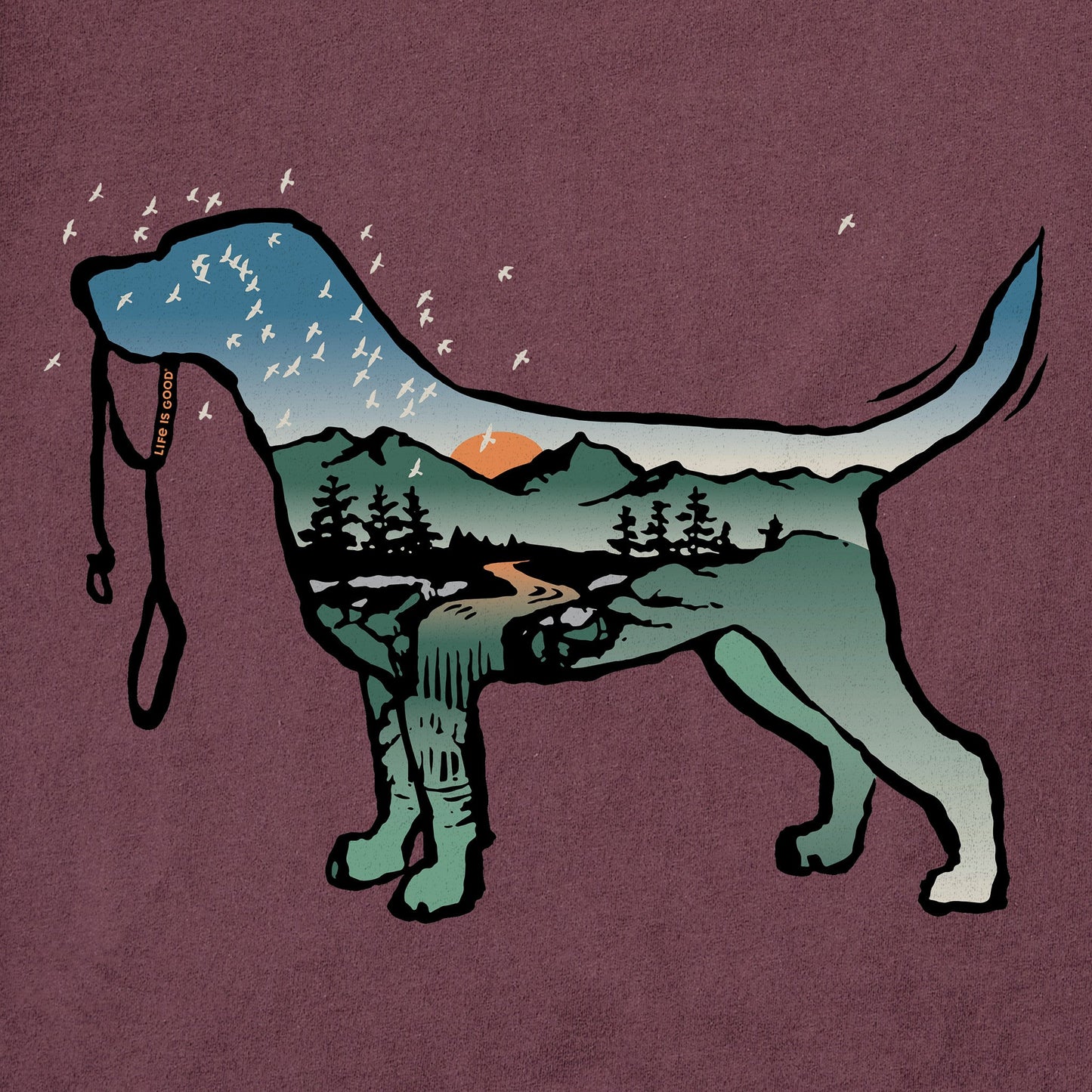Men's Macro Micro Dogscape Long Sleeve Tee