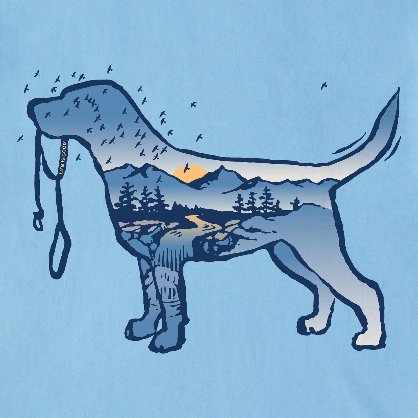 Men's Macro Micro Dogscape Long Sleeve Tee