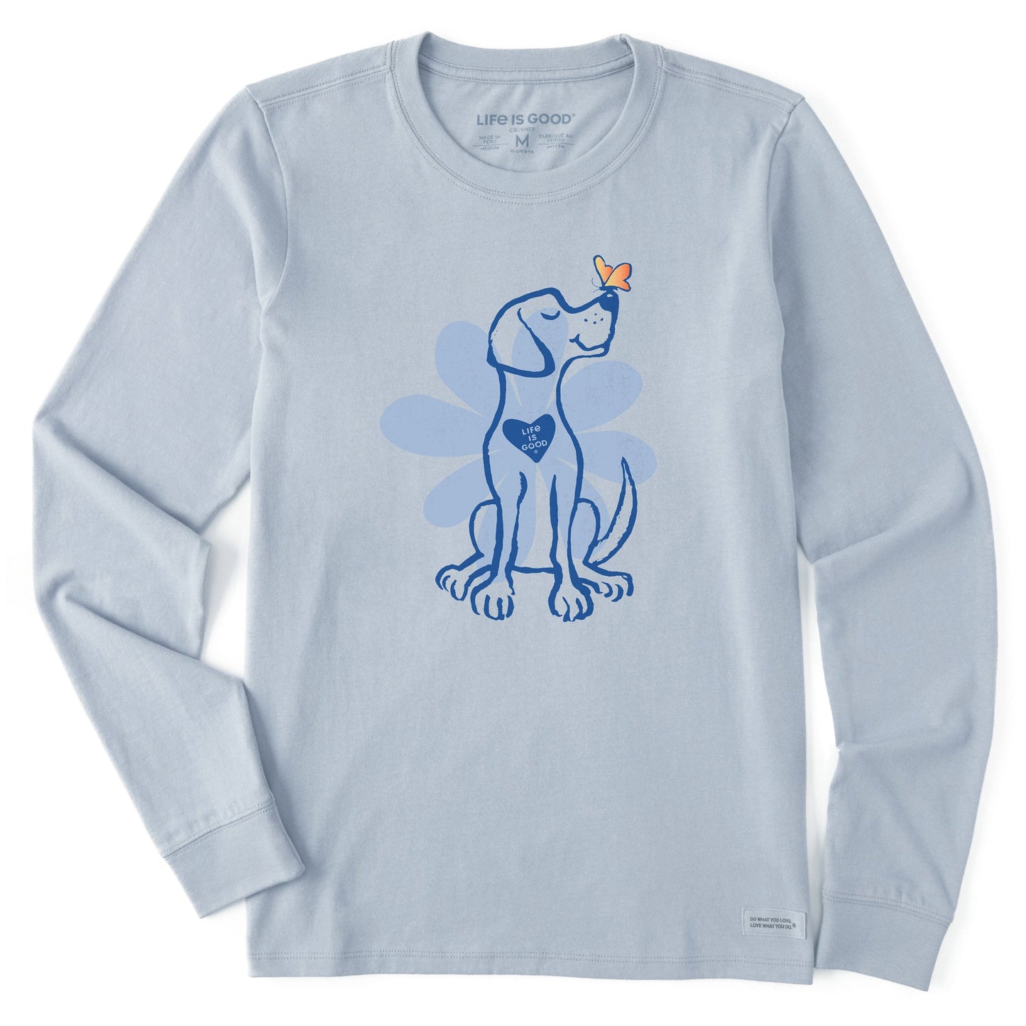 Women's Spring Daisy Dog Long Sleeve Crusher Tee