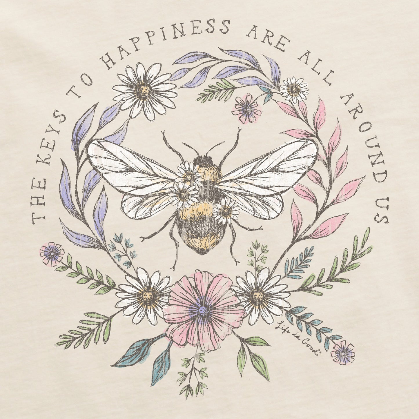 Women's Bee Happiness All Around Long Sleeve Crusher Tee