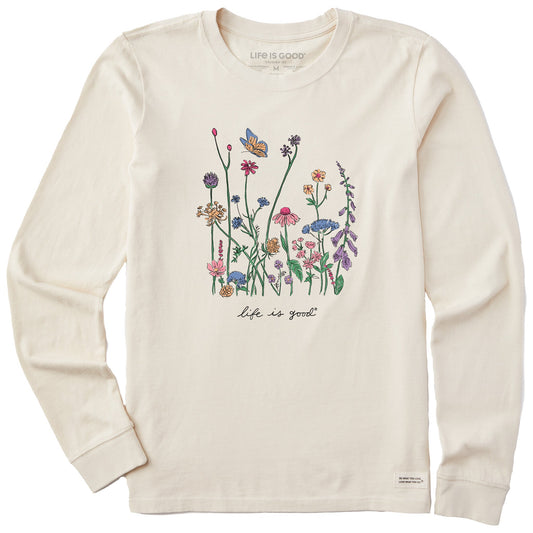 Women's Realaxed Wildflowers Long Sleeve Crusher Tee