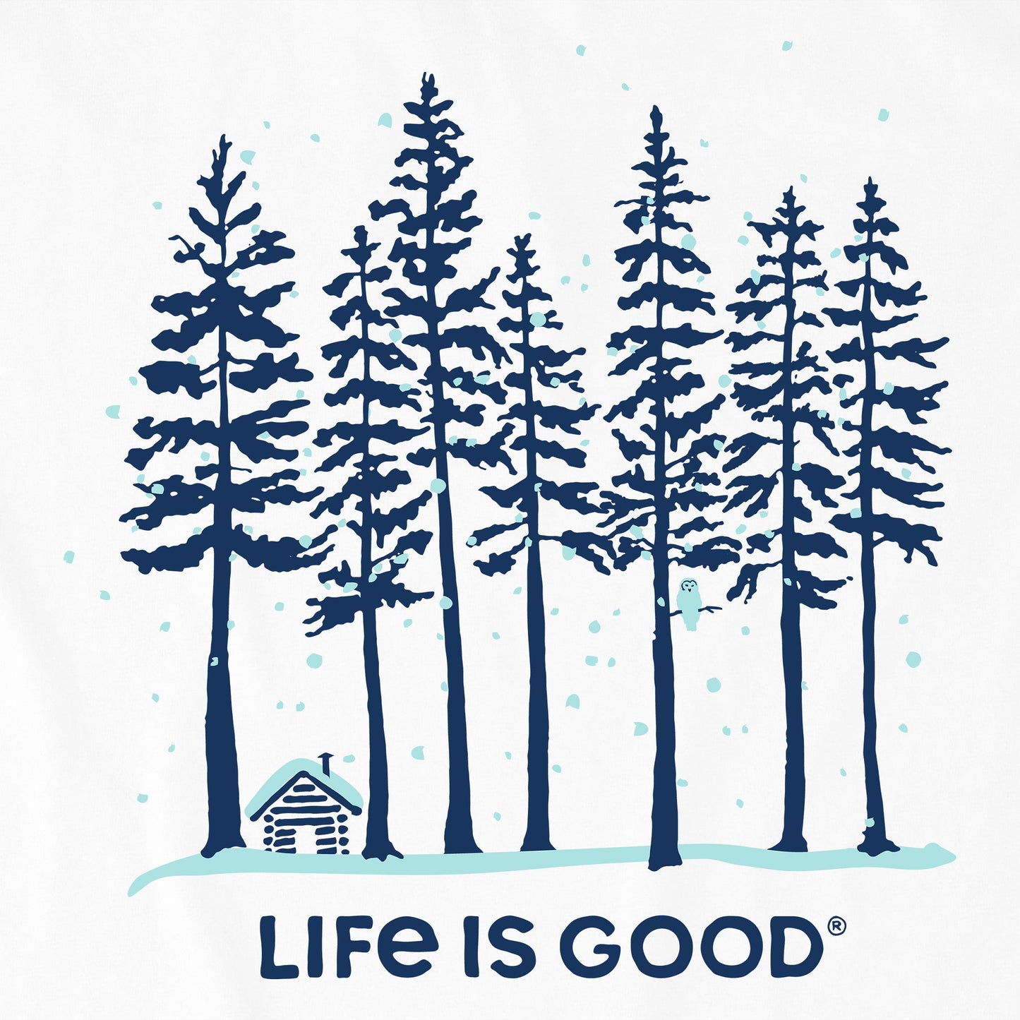 Women's Snowy Owl Tall Pines Long Sleeve Crusher Tee