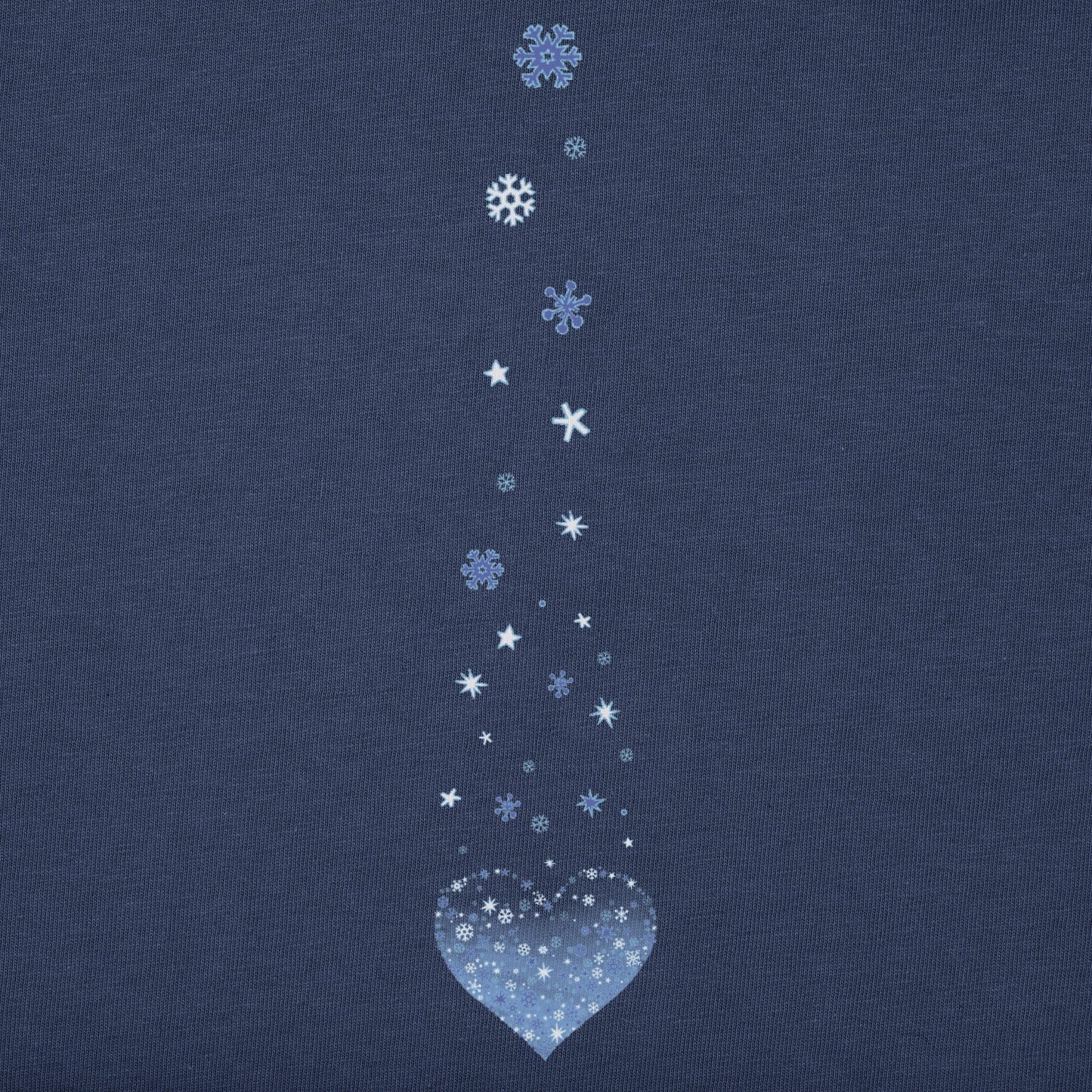 Women's Winter Heart Snowflakes Long Sleeve Crusher Vee