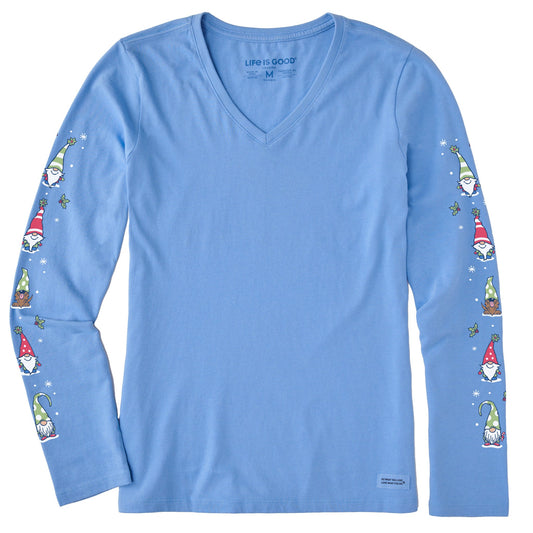 Women's Winter Gnomies Long Sleeve Crusher Vee