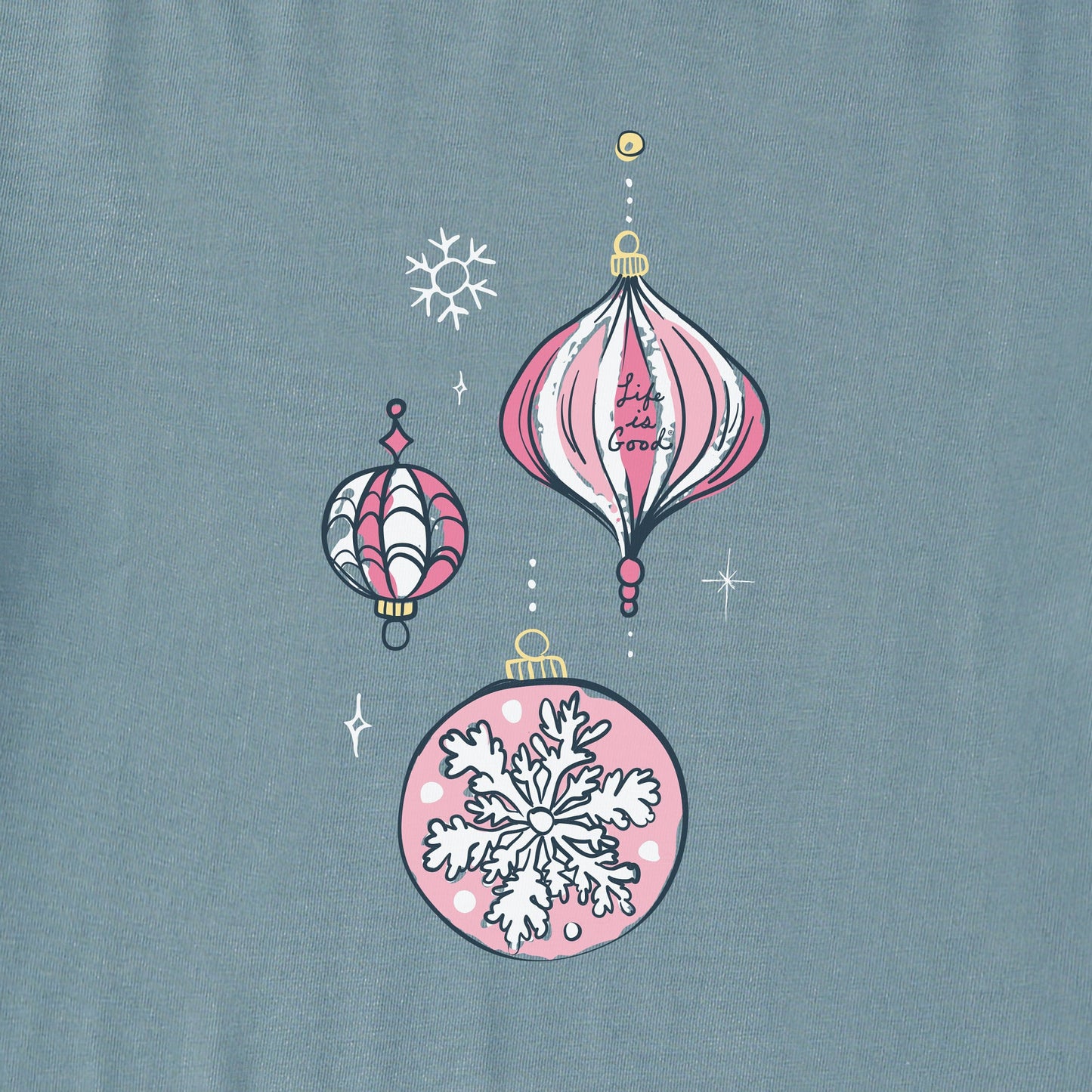 Women's Retro Ornaments Long Sleeve Crusher Boxy Tee