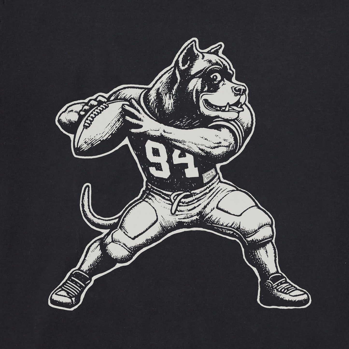 Men's Bert's Cane Corso w Football Short Sleeve Crusher Tee