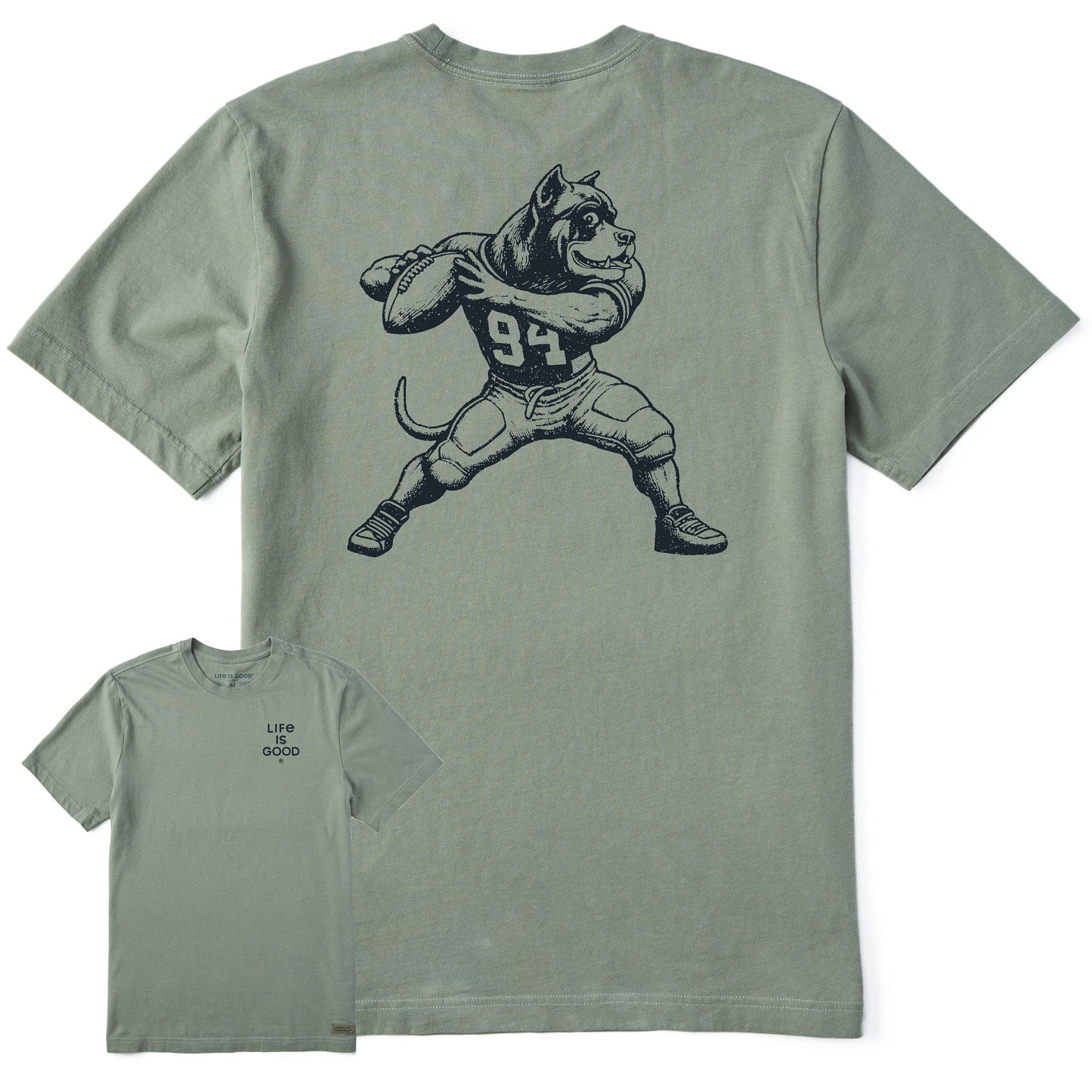 Men's Bert's Cane Corso w Football Short Sleeve Crusher Tee