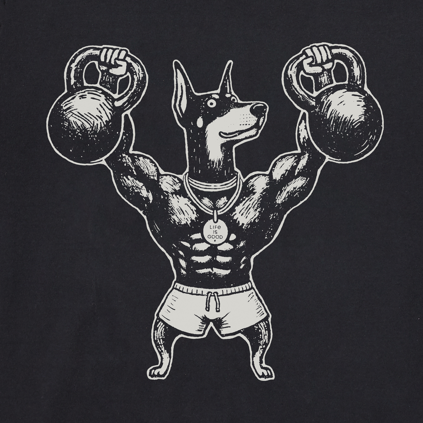 Men's Bert's Dobie w Kettlebell Short Sleeve Crusher Tee