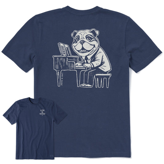 Men's Bert's Bulldog with Piano Short Sleeve Crusher Tee