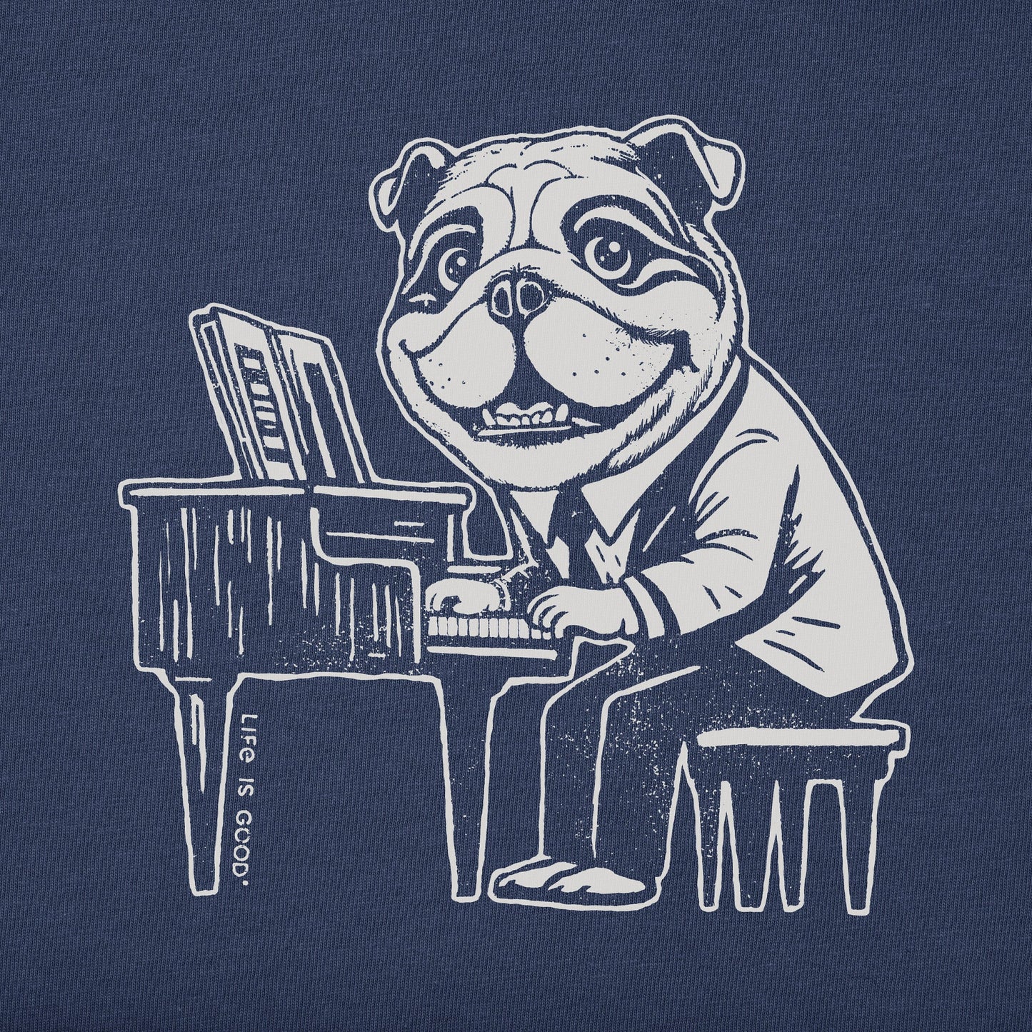 Men's Bert's Bulldog with Piano Short Sleeve Crusher Tee