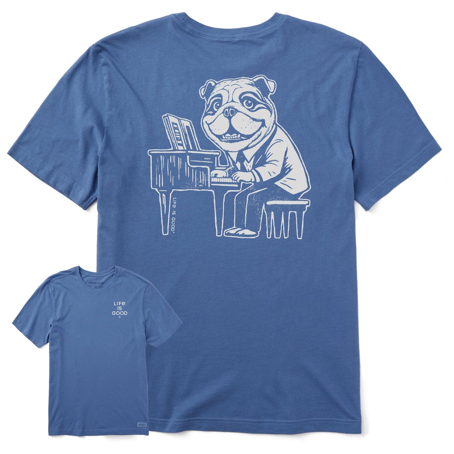 Men's Bert's Bulldog with Piano Short Sleeve Crusher Tee
