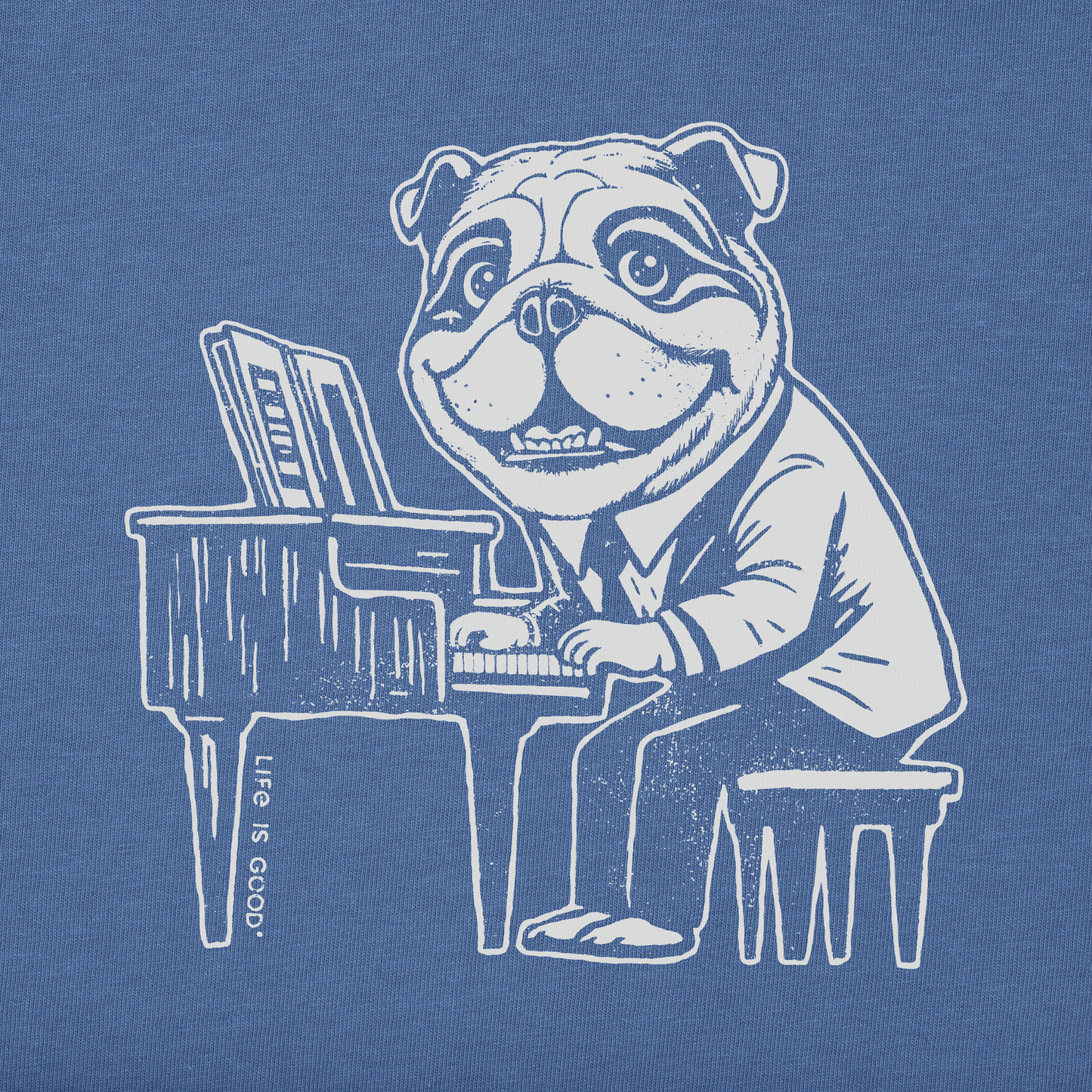 Men's Bert's Bulldog with Piano Short Sleeve Crusher Tee