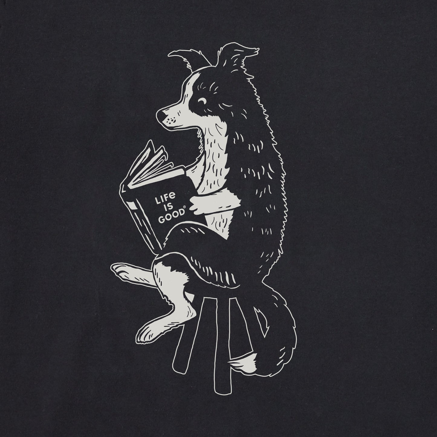 Men's Bert's Collie with Book Short Sleeve Crusher Tee