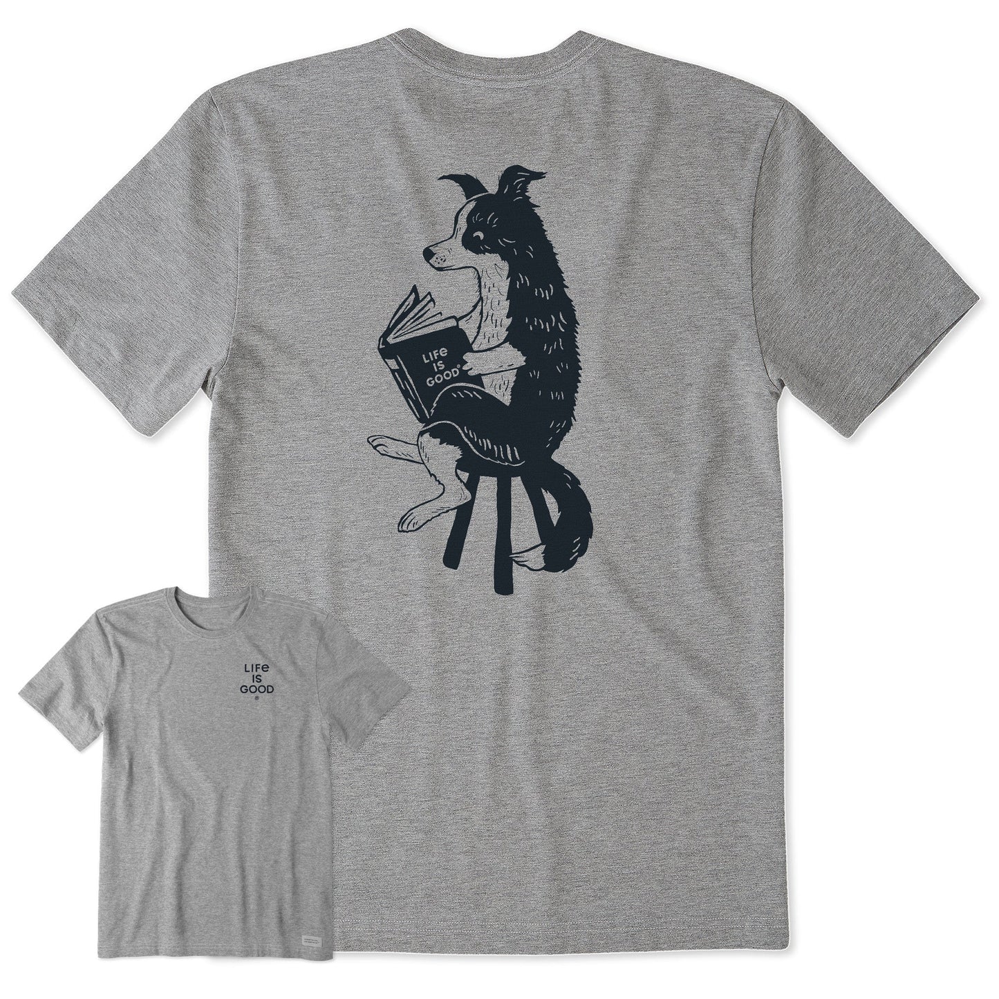 Men's Bert's Collie with Book Short Sleeve Crusher Tee
