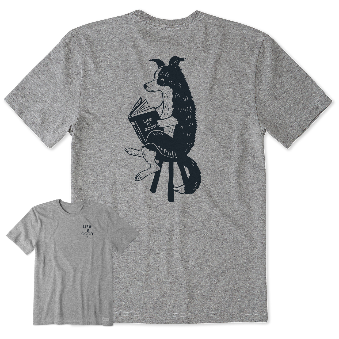 Men's Bert's Collie with Book Short Sleeve Crusher Tee