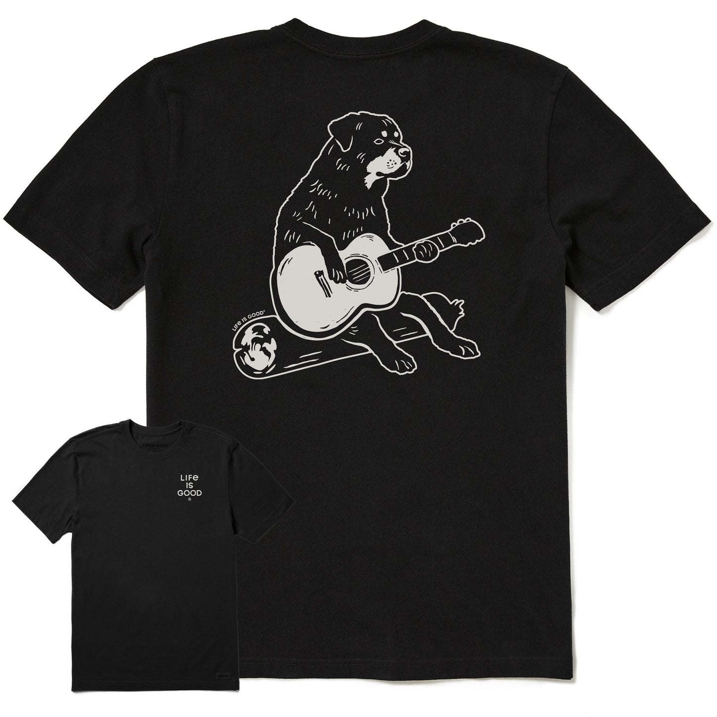 Men's Bert's Rottie with Guitar Short Sleeve Crusher Tee