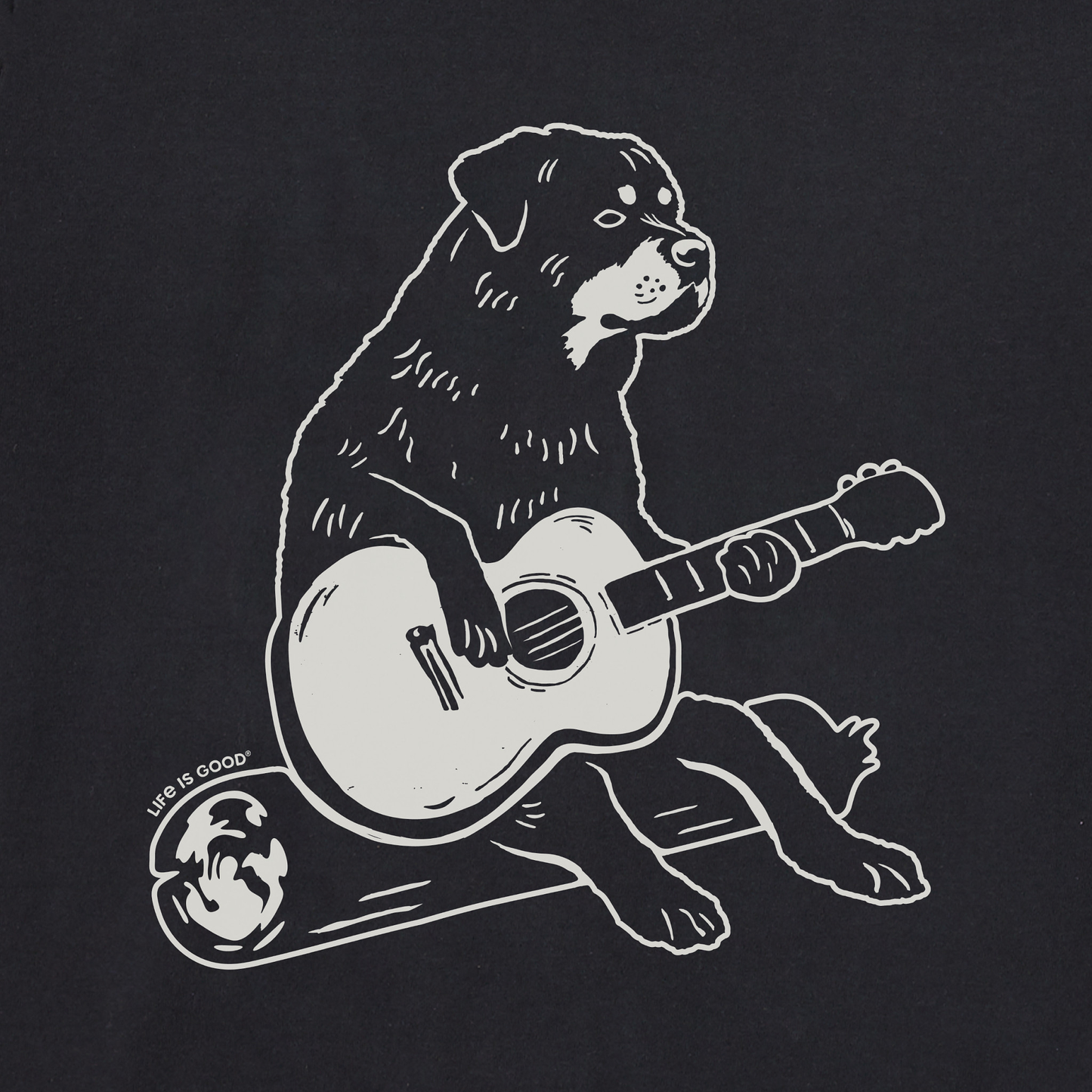 Men's Bert's Rottie with Guitar Short Sleeve Crusher Tee