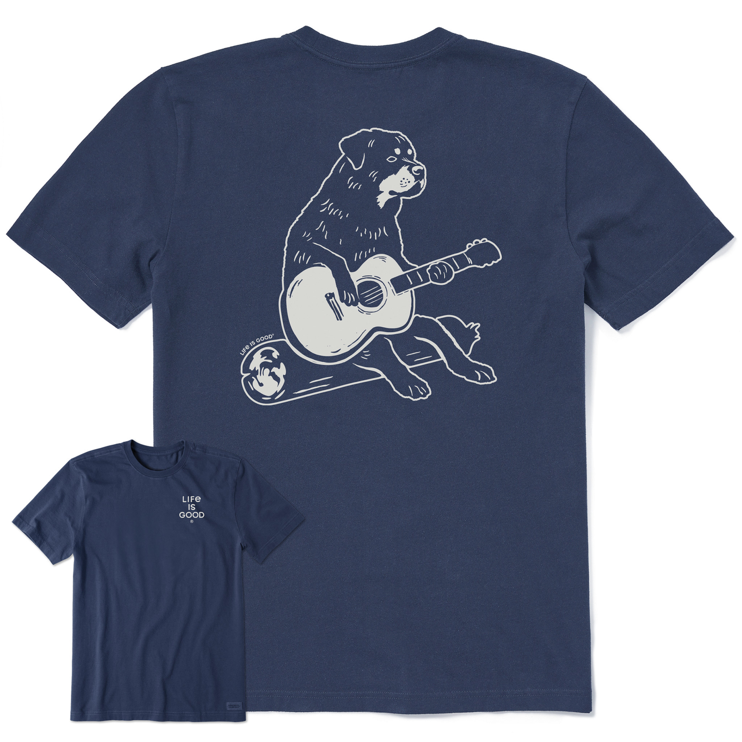 Men's Bert's Rottie with Guitar Short Sleeve Crusher Tee