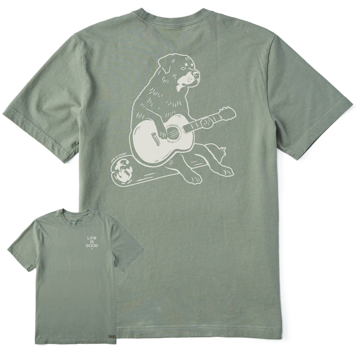 Men's Bert's Rottie with Guitar Short Sleeve Crusher Tee