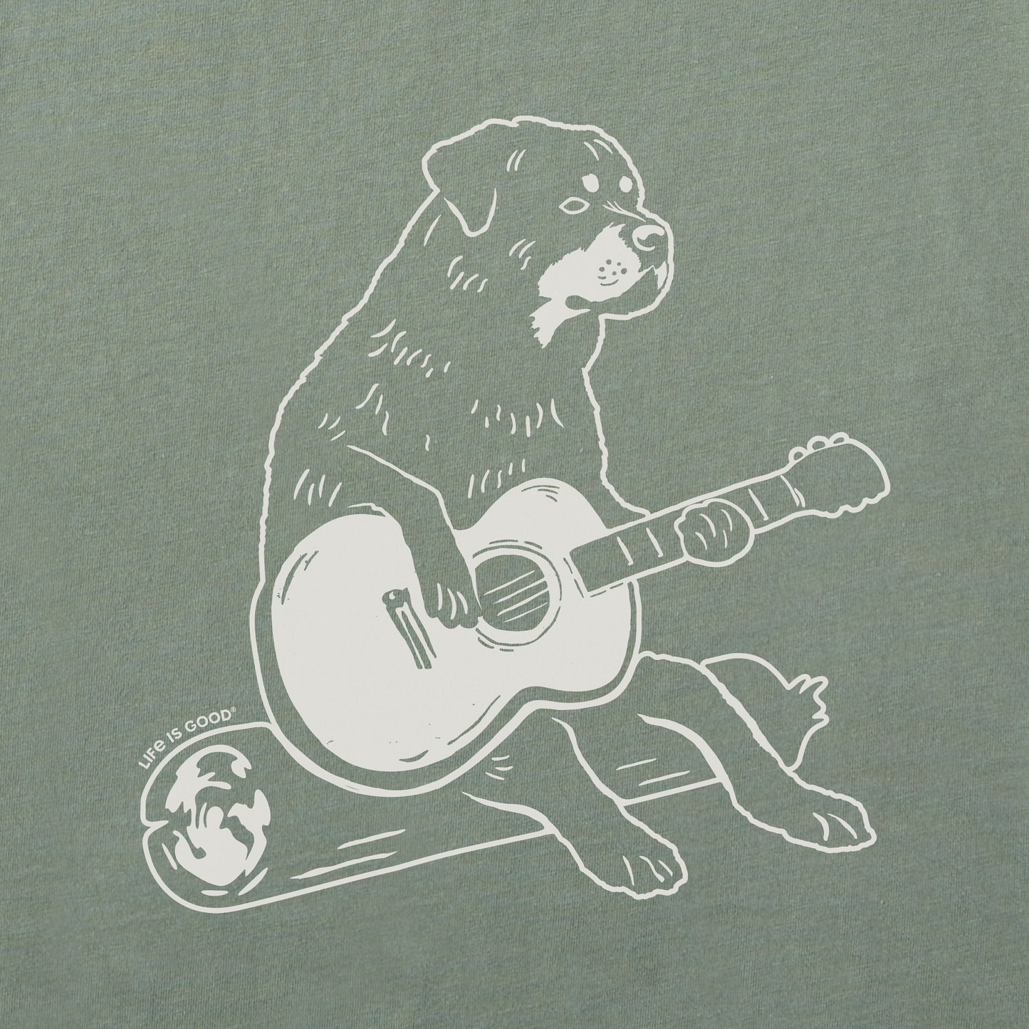 Men's Bert's Rottie with Guitar Short Sleeve Crusher Tee