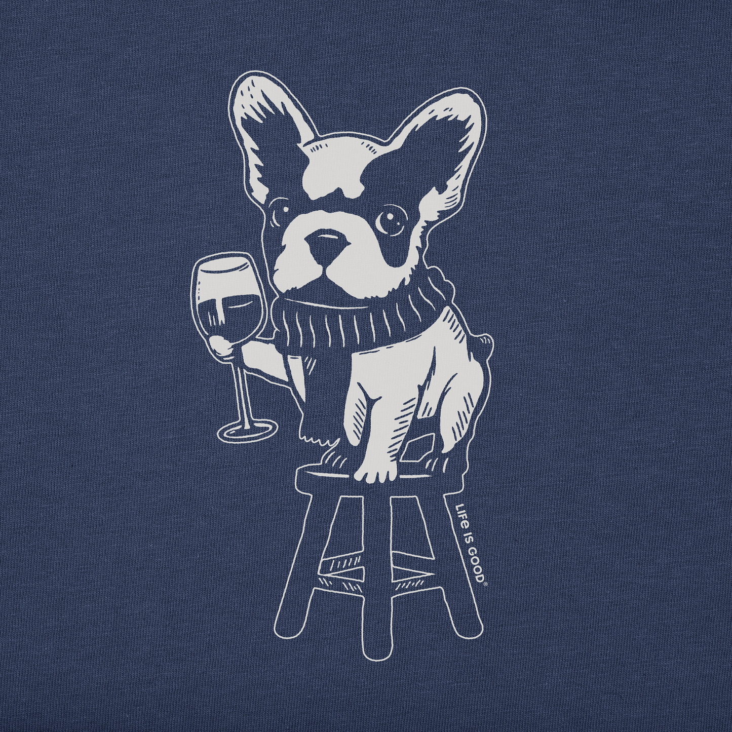 Men's Bert's Frenchie with Wine Short Sleeve Crusher Tee