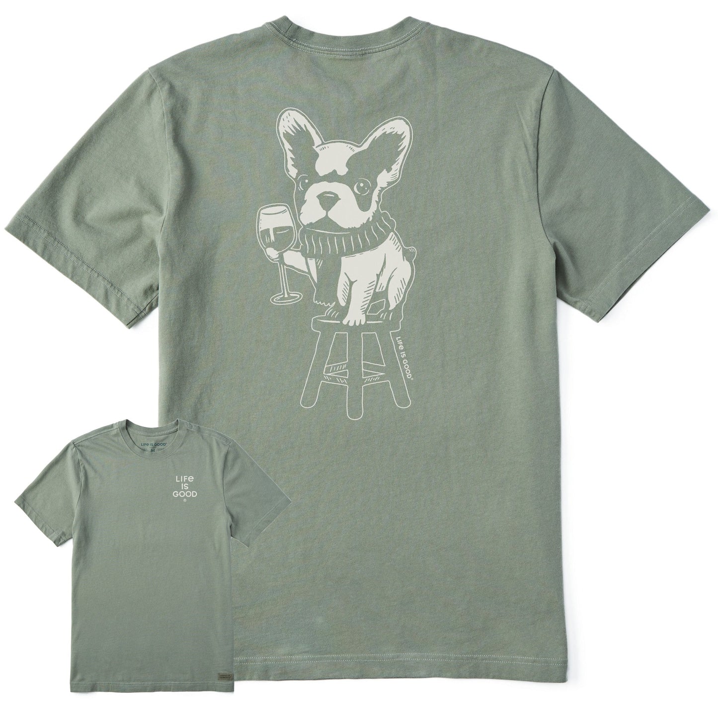 Men's Bert's Frenchie with Wine Short Sleeve Crusher Tee