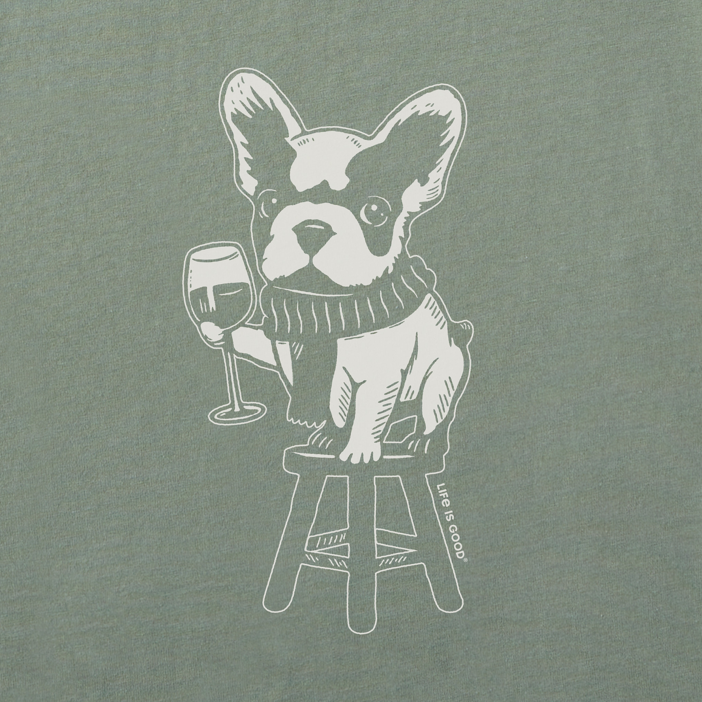 Men's Bert's Frenchie with Wine Short Sleeve Crusher Tee