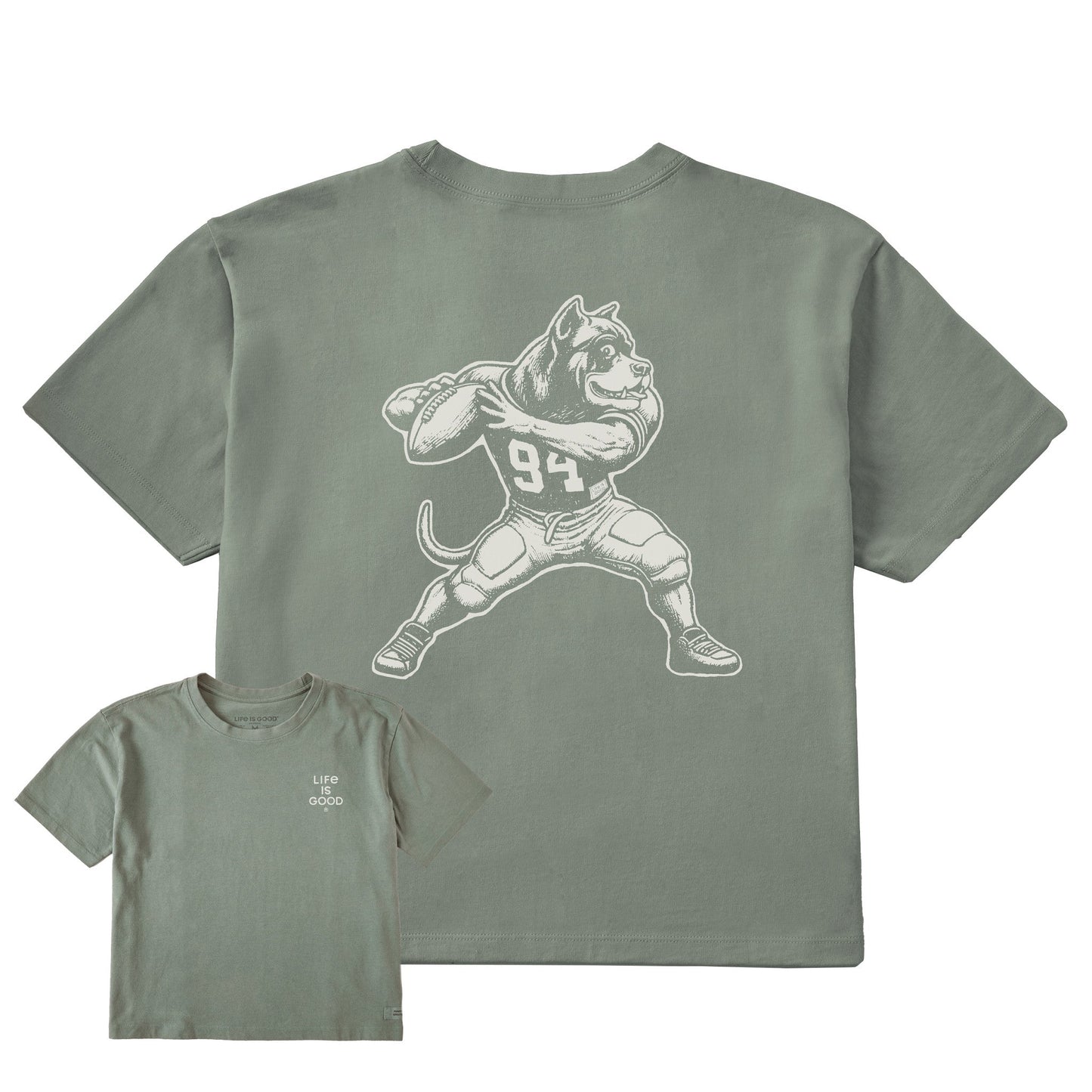 Women's Bert's Cane Corso w Football Short Sleeve Crusher Boxy Tee
