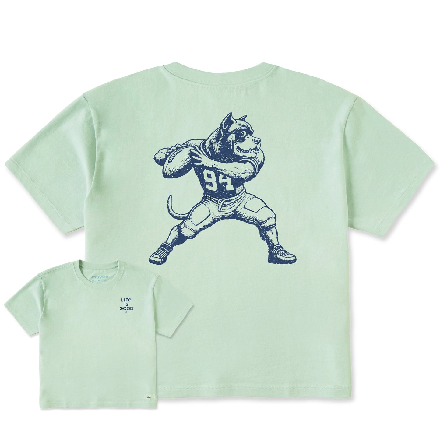 Women's Bert's Cane Corso w Football Short Sleeve Crusher Boxy Tee