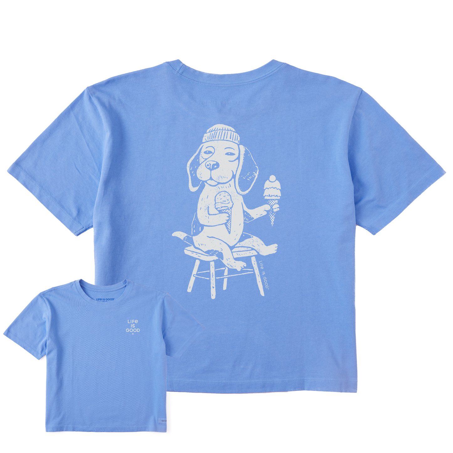 Women's Bert's Beagle with Ice Cream Short Sleeve Crusher Boxy Tee