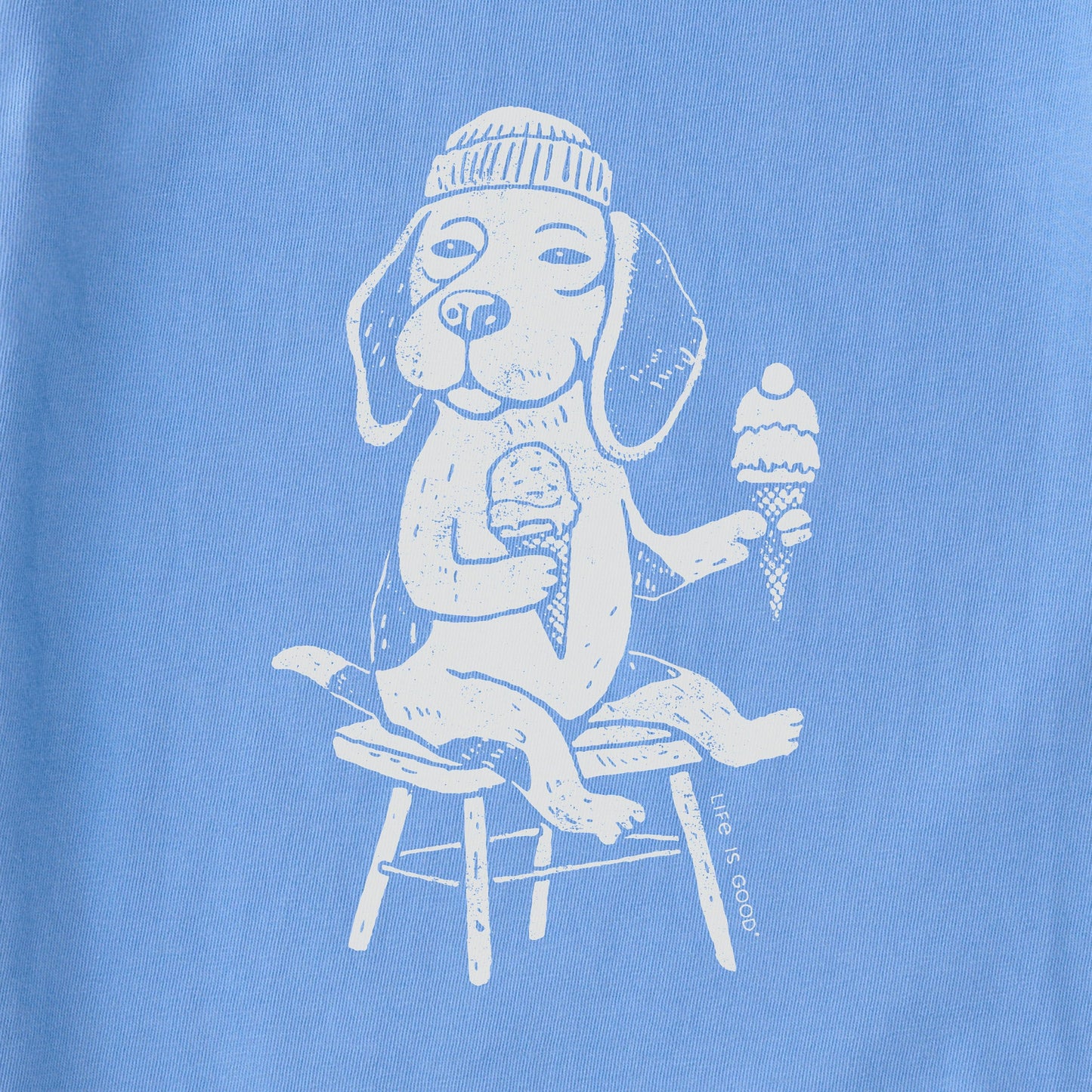 Women's Bert's Beagle with Ice Cream Short Sleeve Crusher Boxy Tee