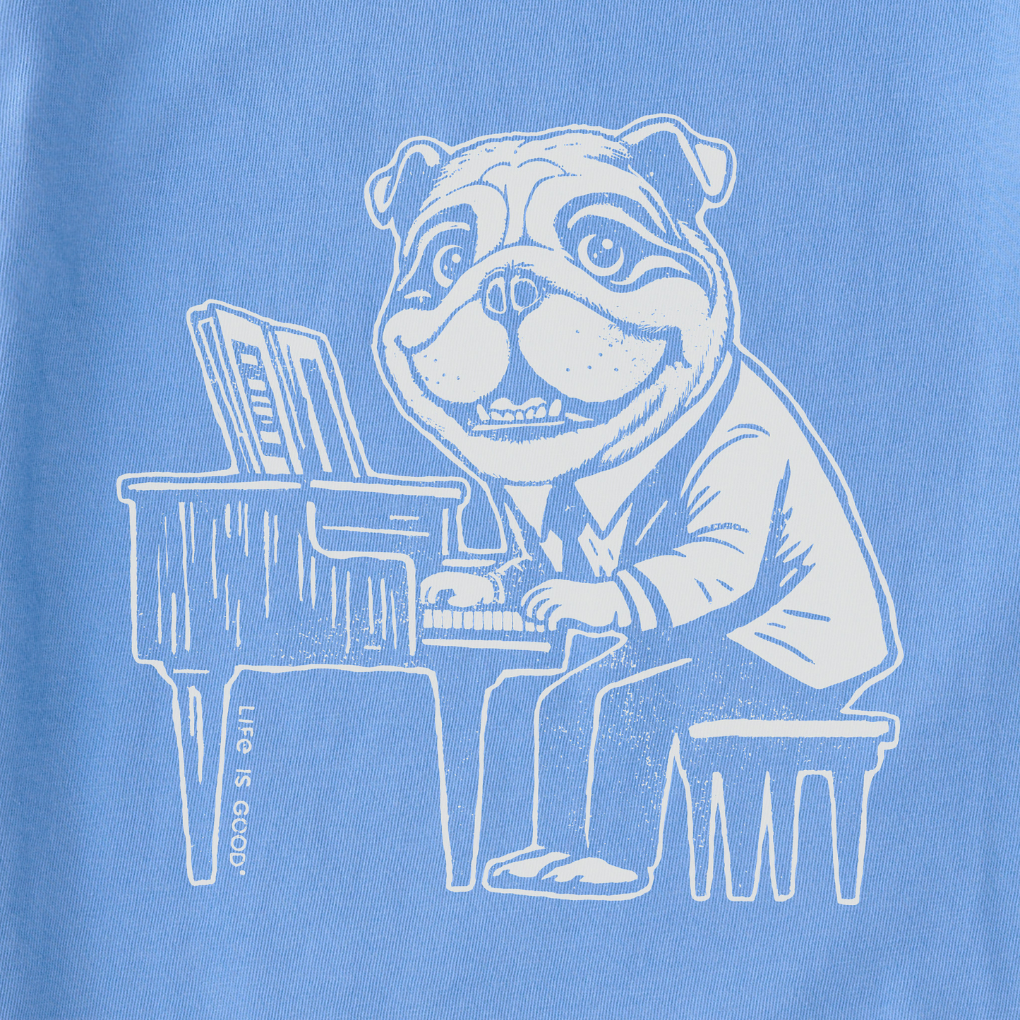 Women's Bert's Bulldog with Piano Short Sleeve Crusher Boxy Tee