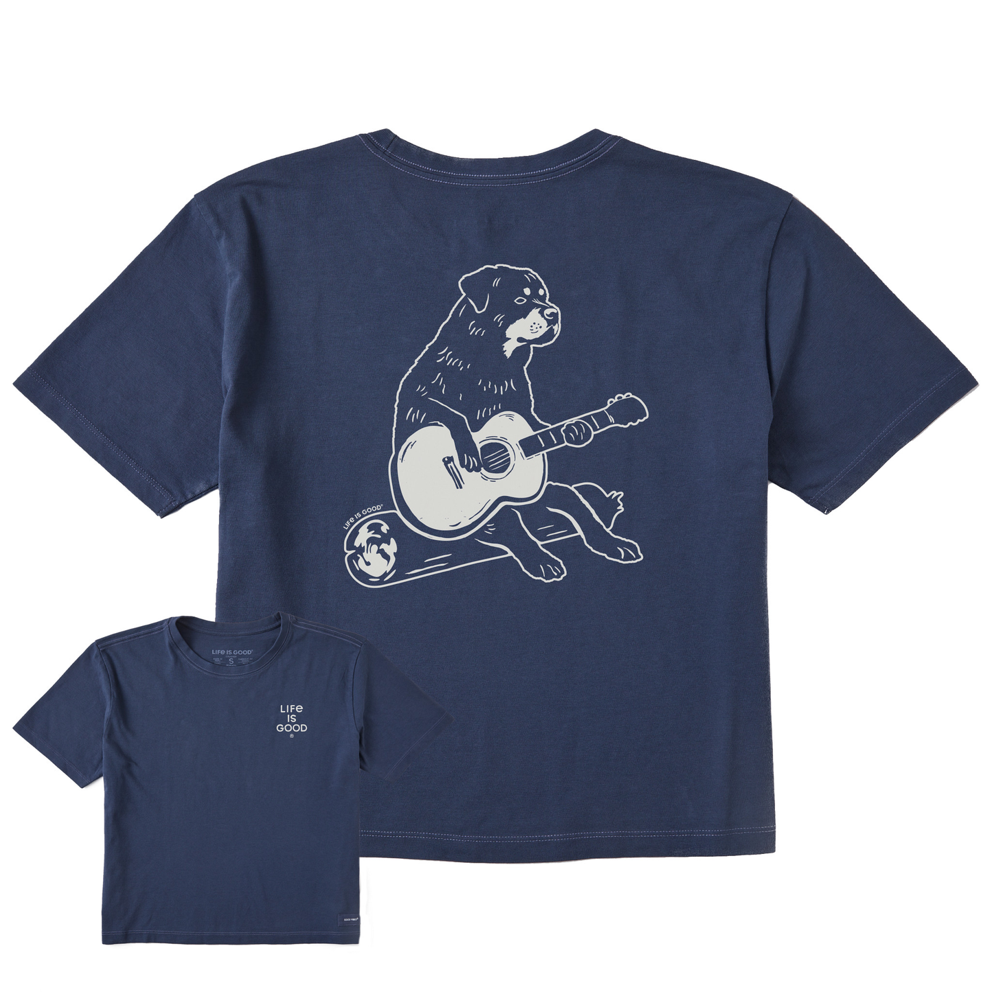 Women's Bert's Rottie with Guitar Short Sleeve Crusher Boxy Tee