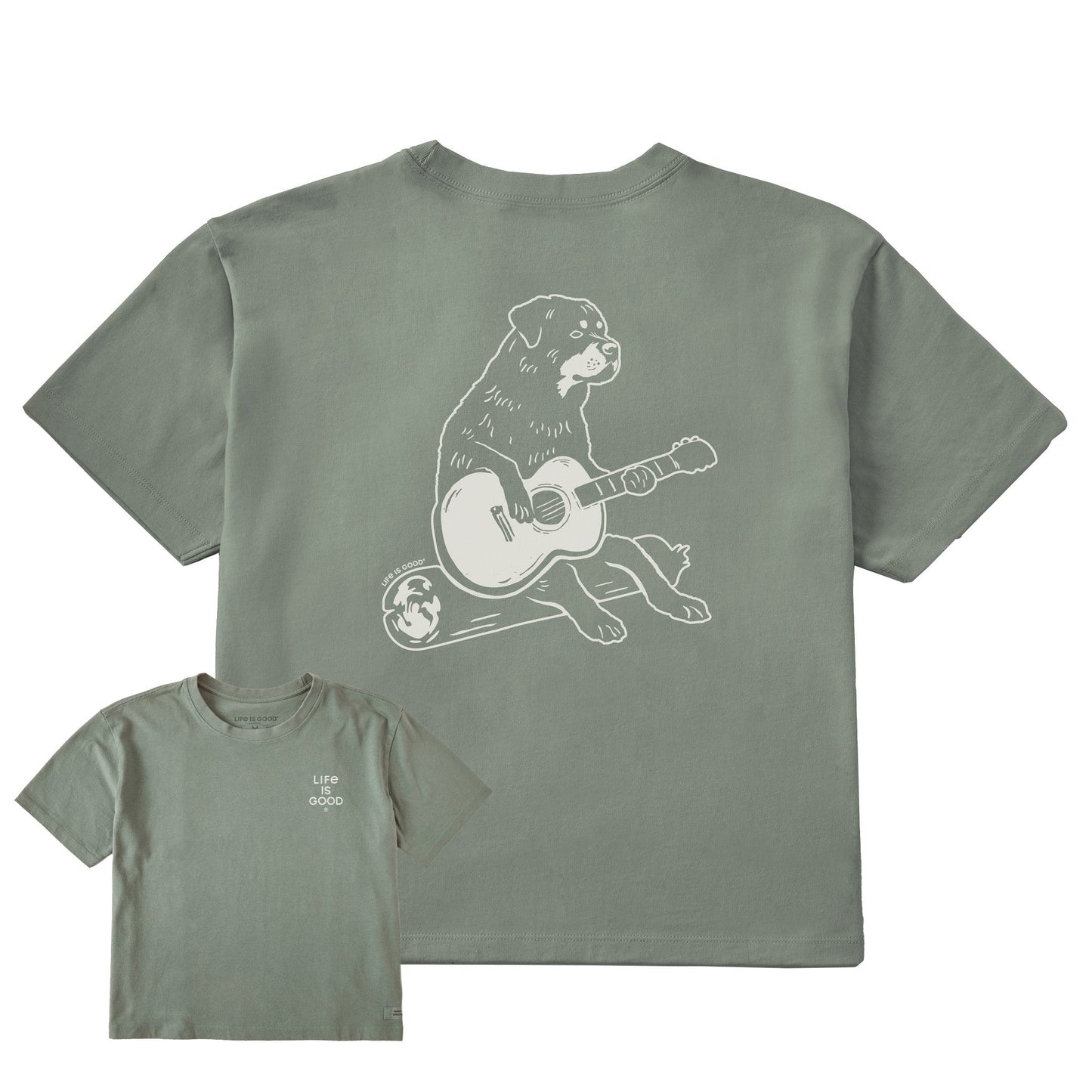 Women's Bert's Rottie with Guitar Short Sleeve Crusher Boxy Tee