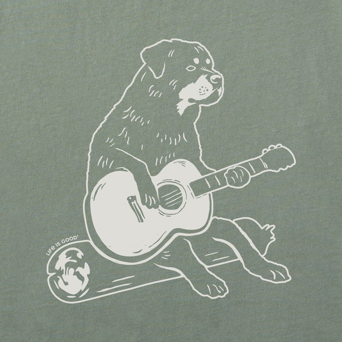 Women's Bert's Rottie with Guitar Short Sleeve Crusher Boxy Tee