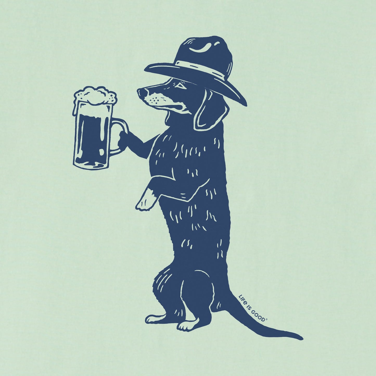 Women's Bert's Dachshund w Beer Short Sleeve Crusher Boxy Tee