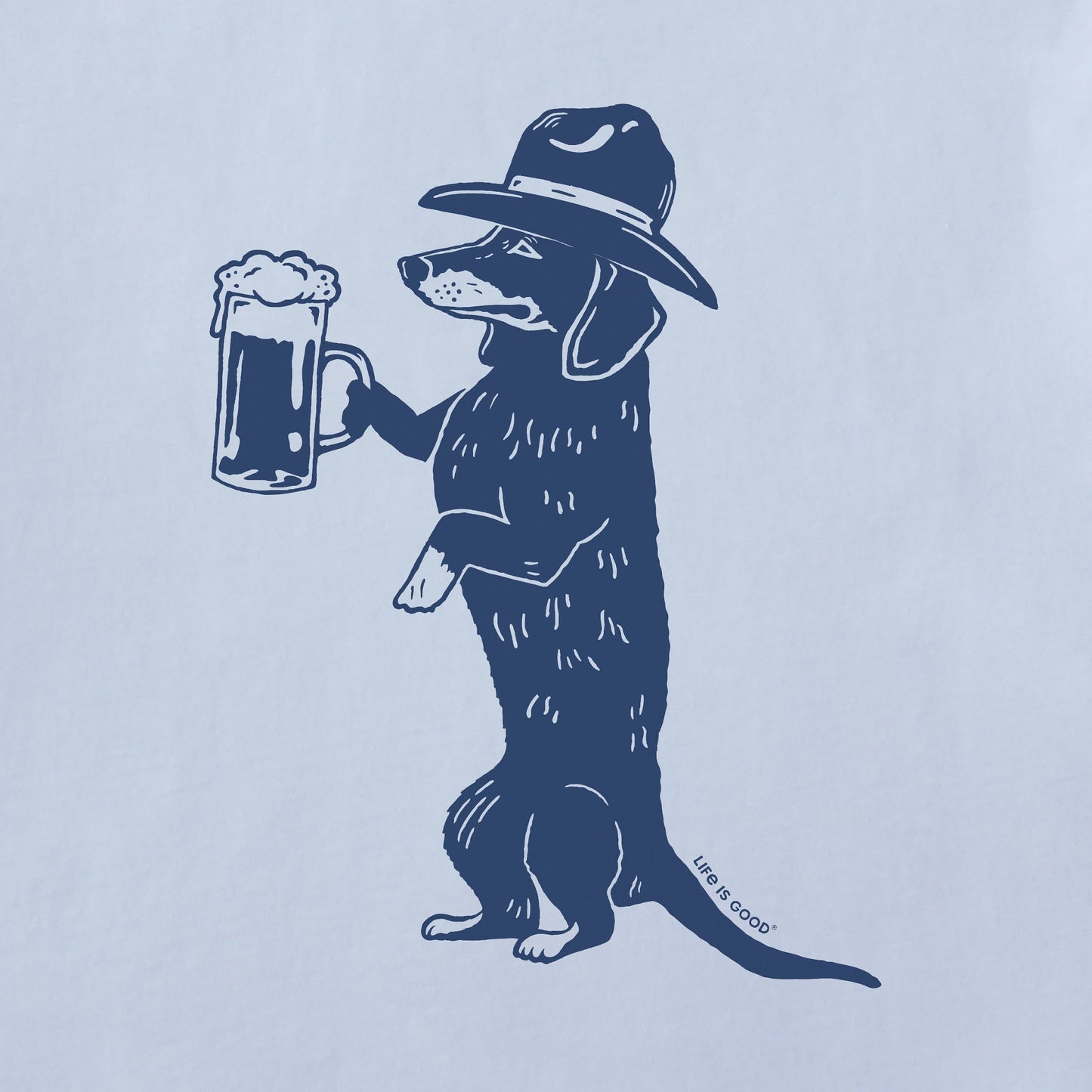 Women's Bert's Dachshund w Beer Short Sleeve Crusher Boxy Tee