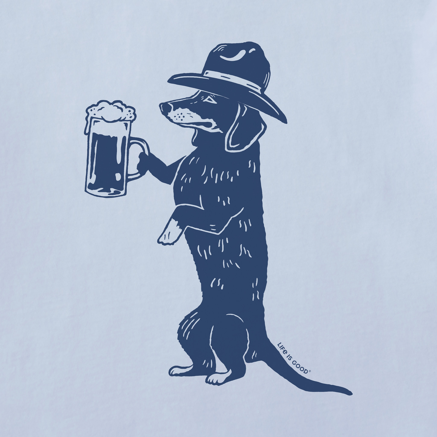 Women's Bert's Dachshund w Beer Short Sleeve Crusher Boxy Tee