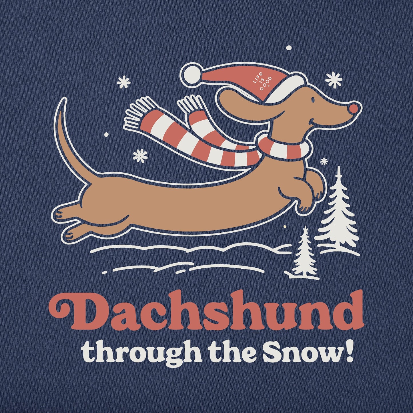 Kids Dachshund Through the Snow Short Sleeve Crusher Tee