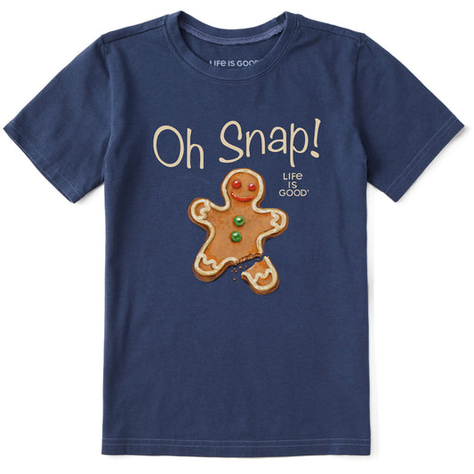 Kids Oh Snap Gingerbread Man Short Sleeve Crusher Tee