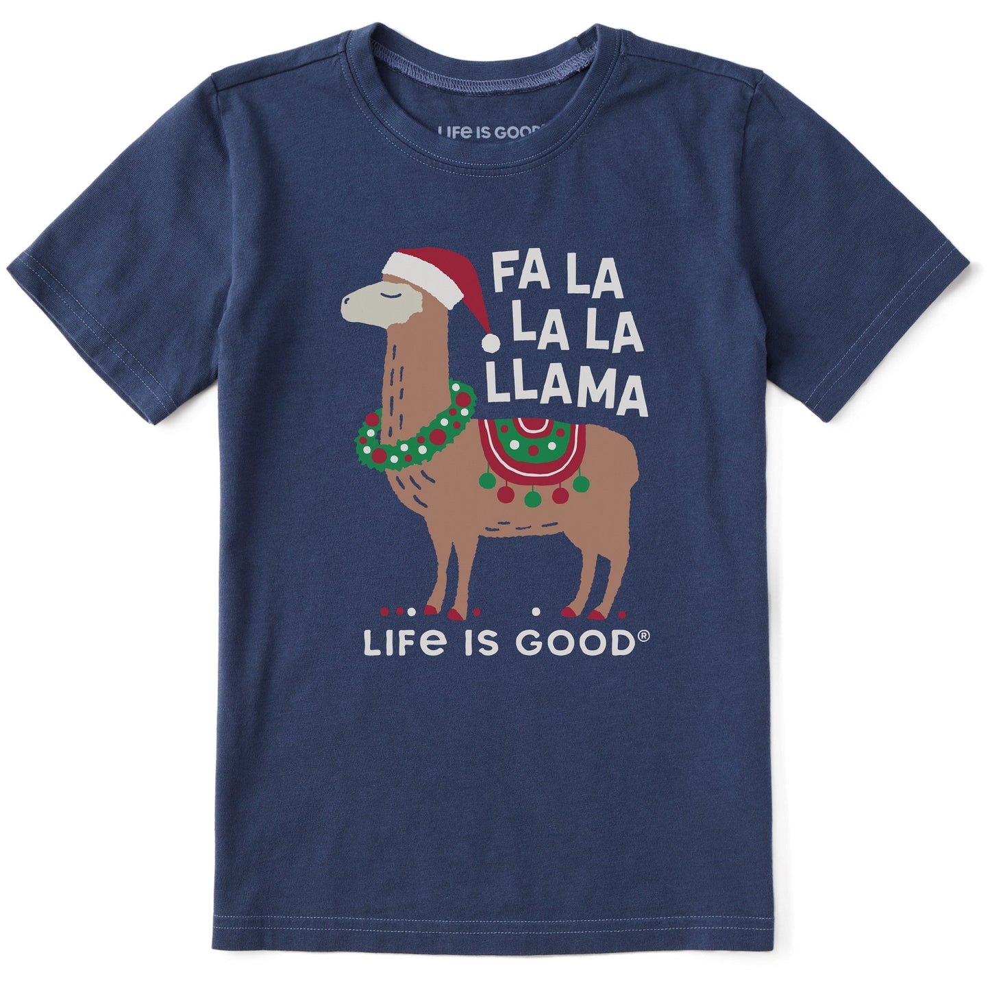 Kids Fa la la la Llama Short Sleeve Crusher Tee