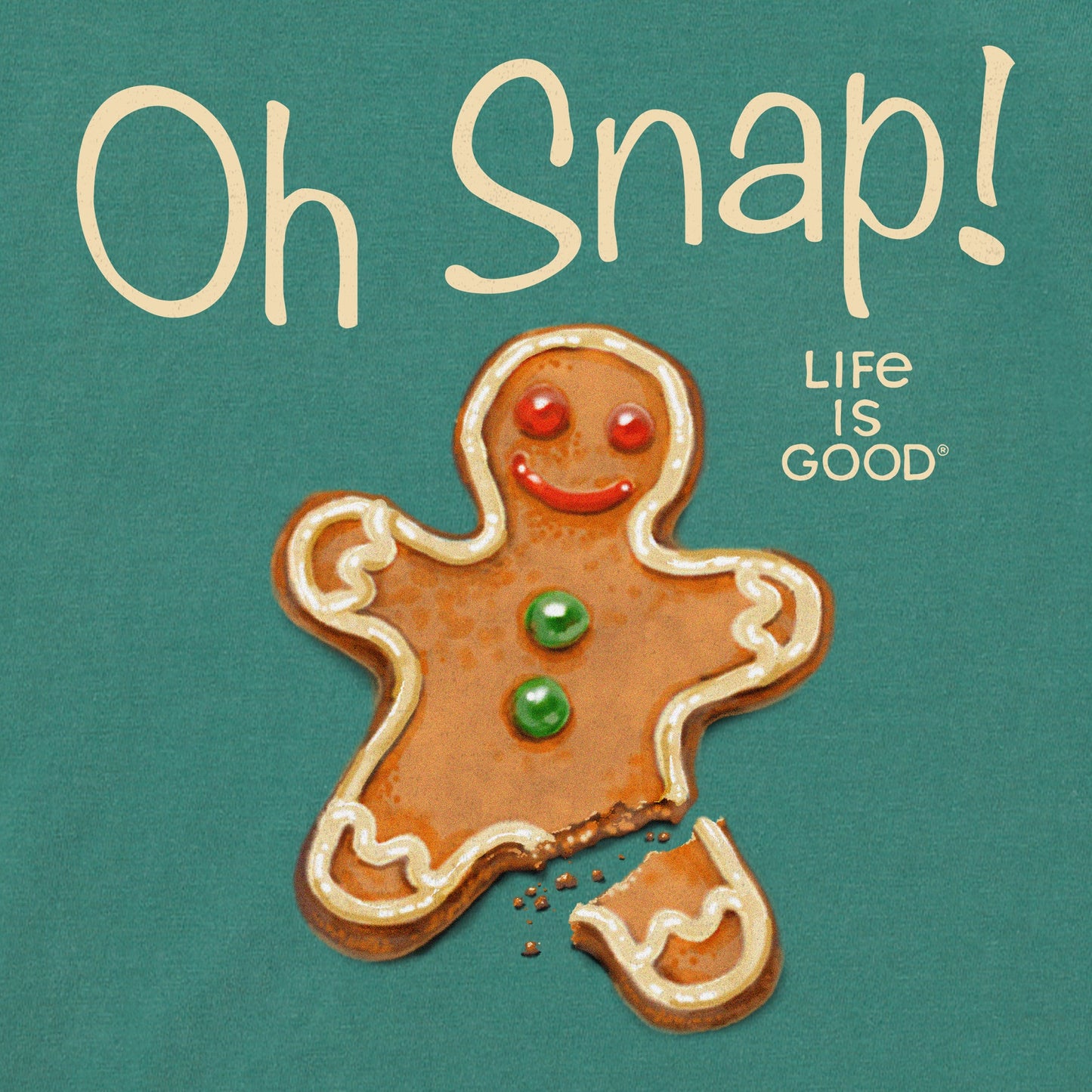 Kids Oh Snap Gingerbread Man Long Sleeve Crusher Tee