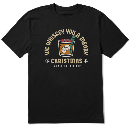 Men's We Whiskey You a Merry Christmas Short Sleeve Crusher Tee
