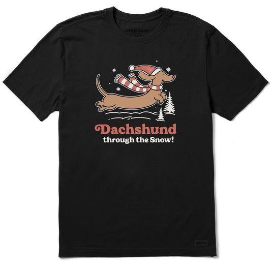 Men's Dachshund Through the Snow Short Sleeve Crusher Tee