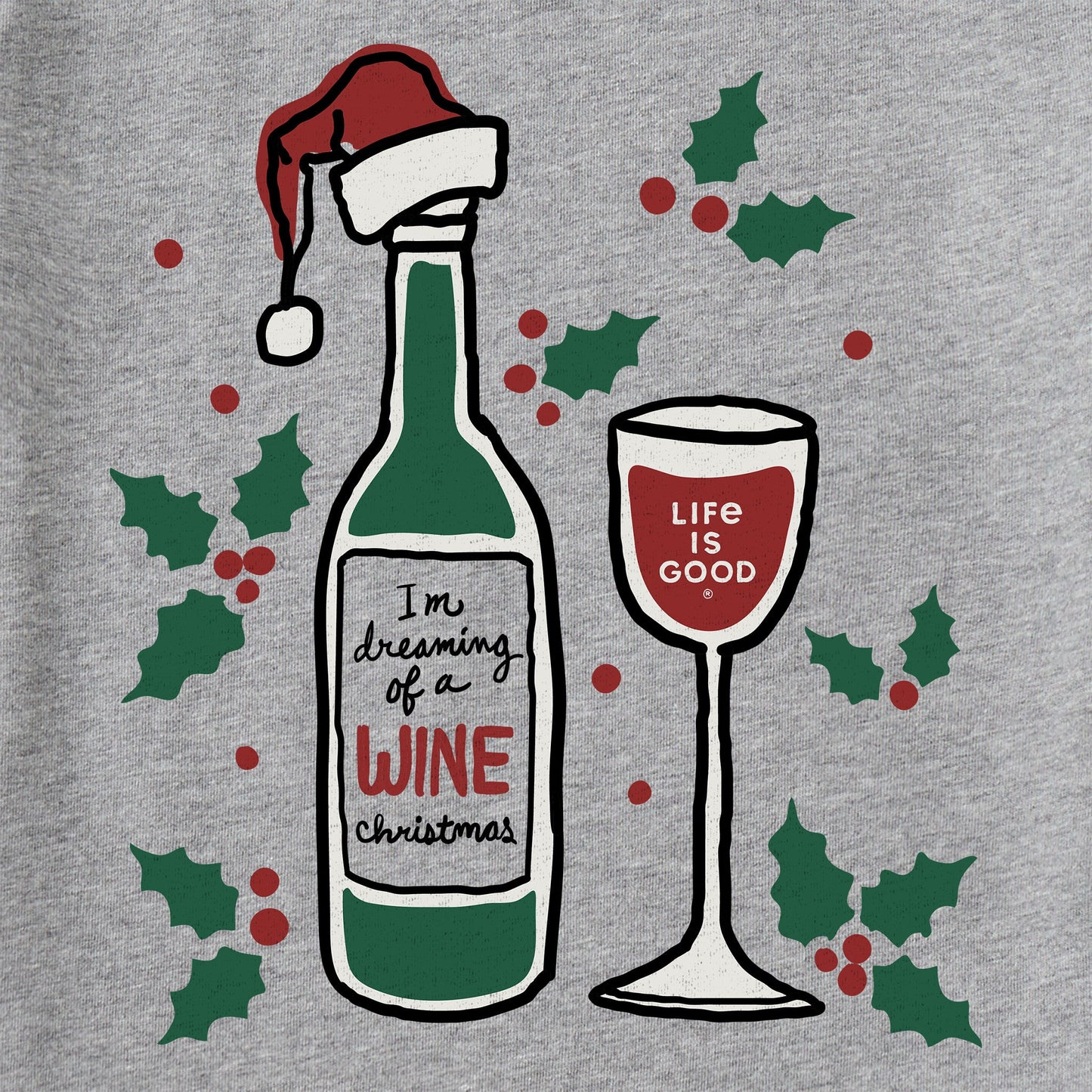 Men's Dreaming of a Wine Christmas Short Sleeve Crusher Tee