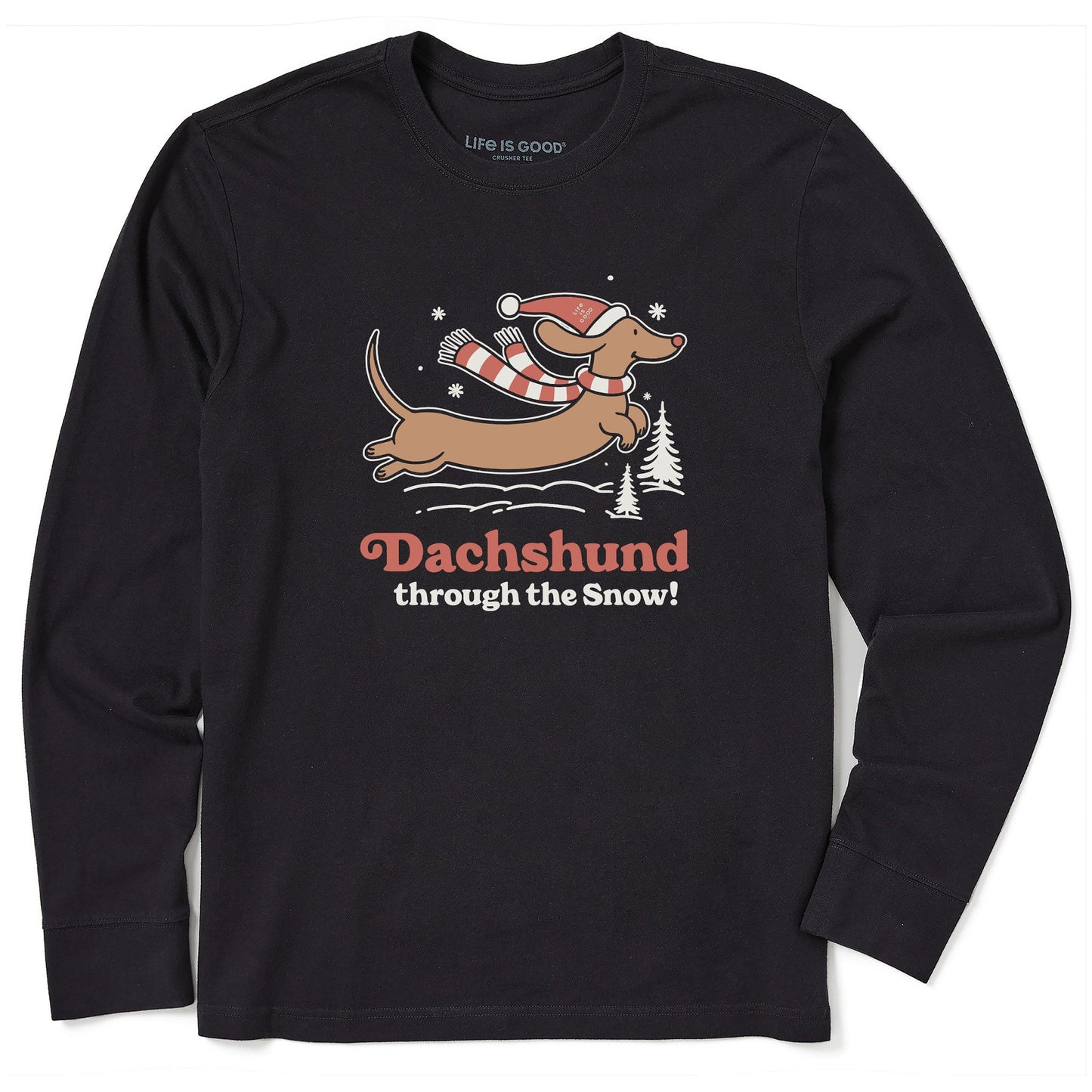 Men's Dachshund Through the Snow Long Sleeve Crusher Tee