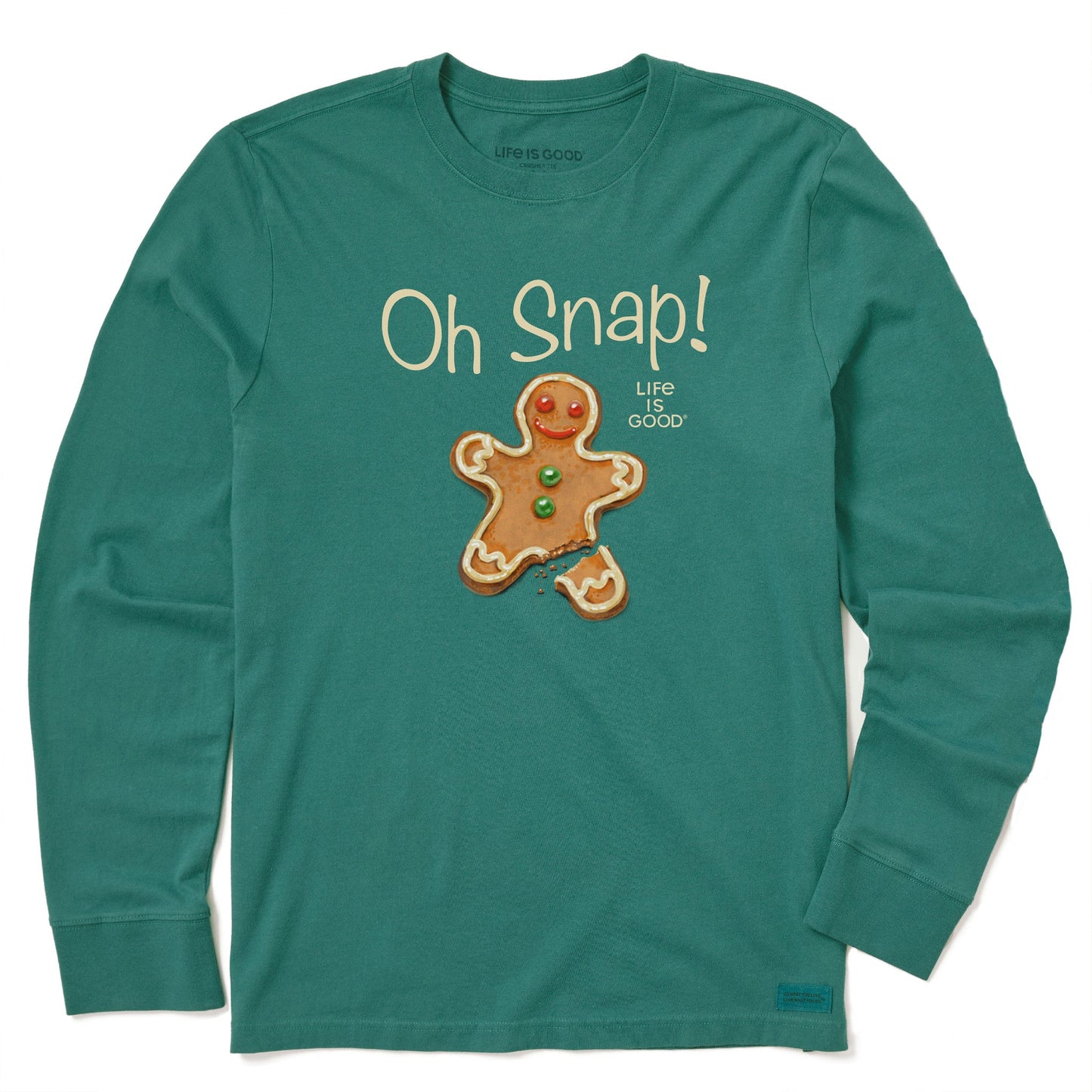 Men's Oh Snap Gingerbread Man Long Sleeve Crusher Tee