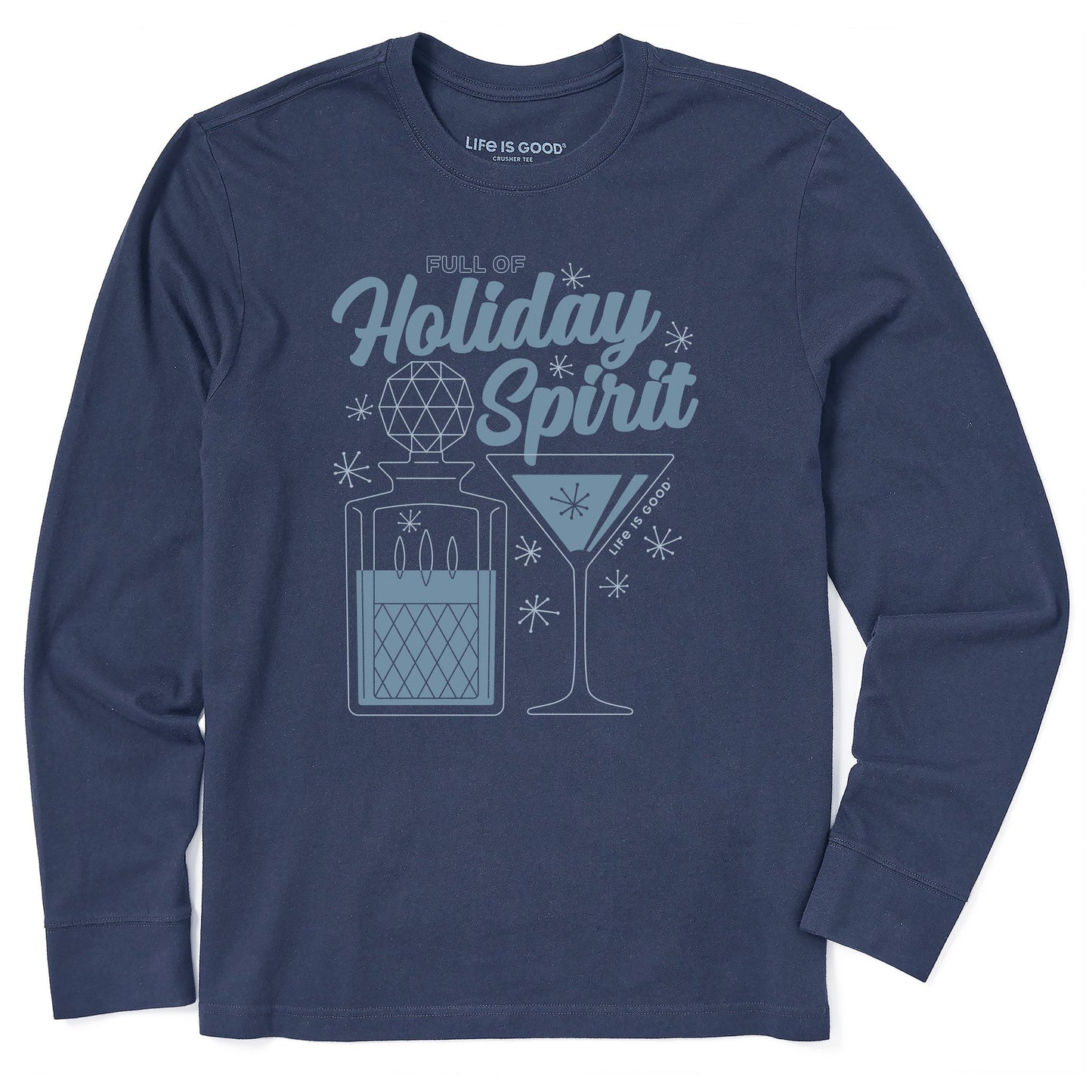 Men's Full of Holiday Spirit Long Sleeve Crusher Tee