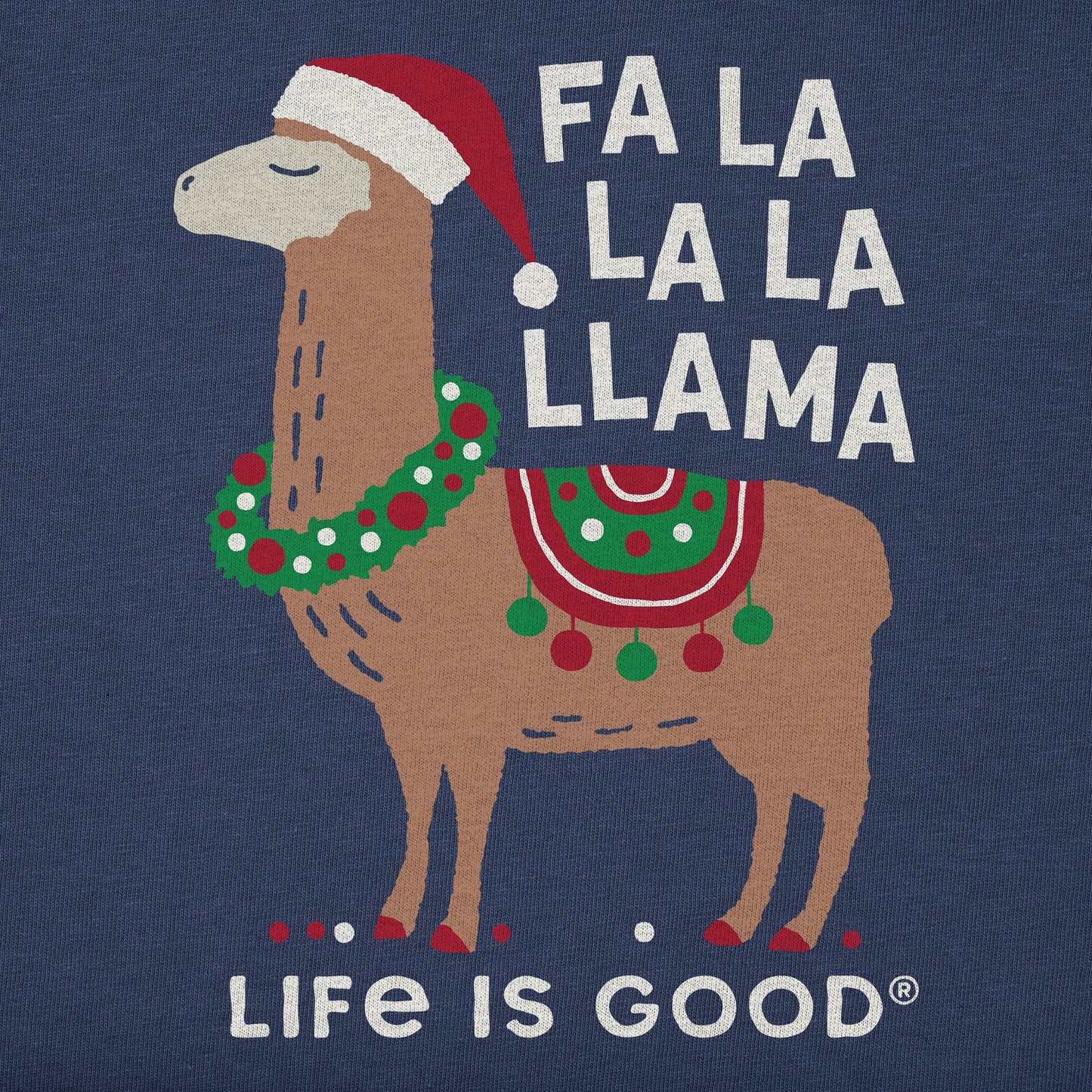Men's Fa la la la Llama Long Sleeve Crusher Tee