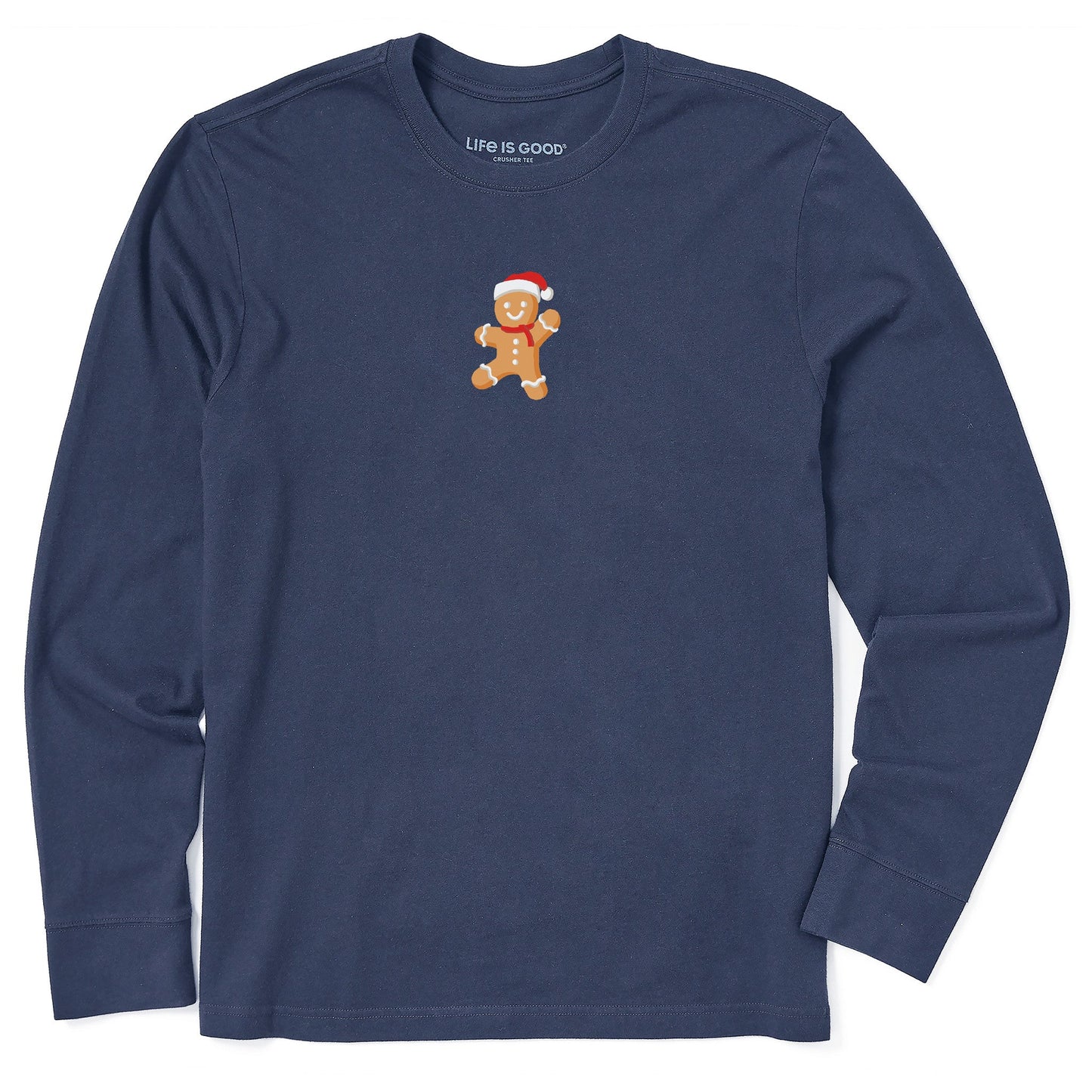 Men's Little Gingerbread Man Long Sleeve Crusher Tee